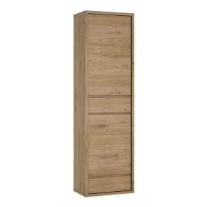 Sholka Wooden Narrow 2 Door 2 Drawer Storage Cabinet In Oak - UK